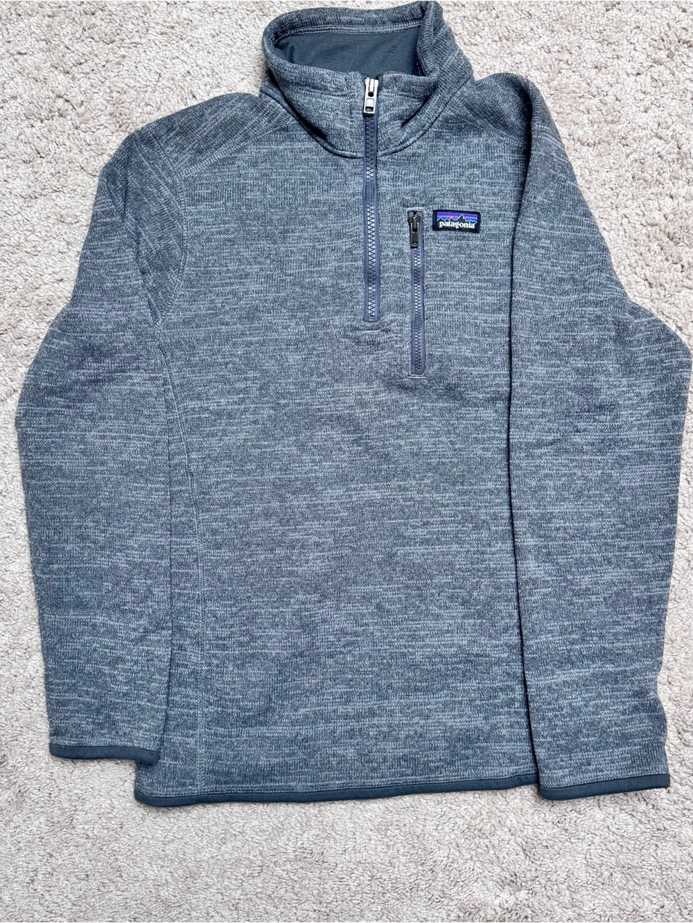 Patagonia north face boys micro fleece blue gray jacket pullover zip sweatshirt - Picture 4 of 5